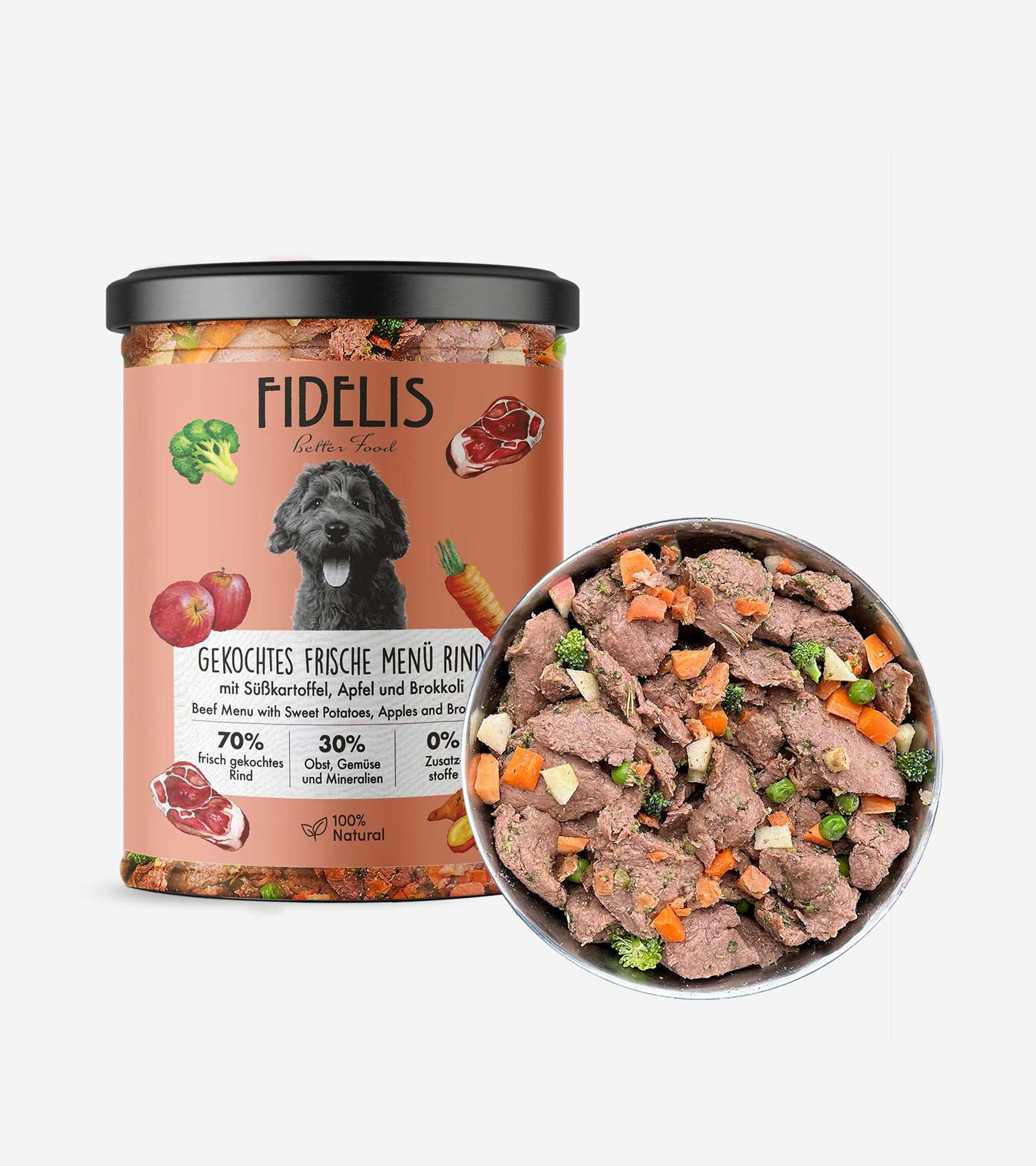 Freshly Cooked Meals for Dogs: Beef, Sweet Potato & Broccoli in Glass Jar