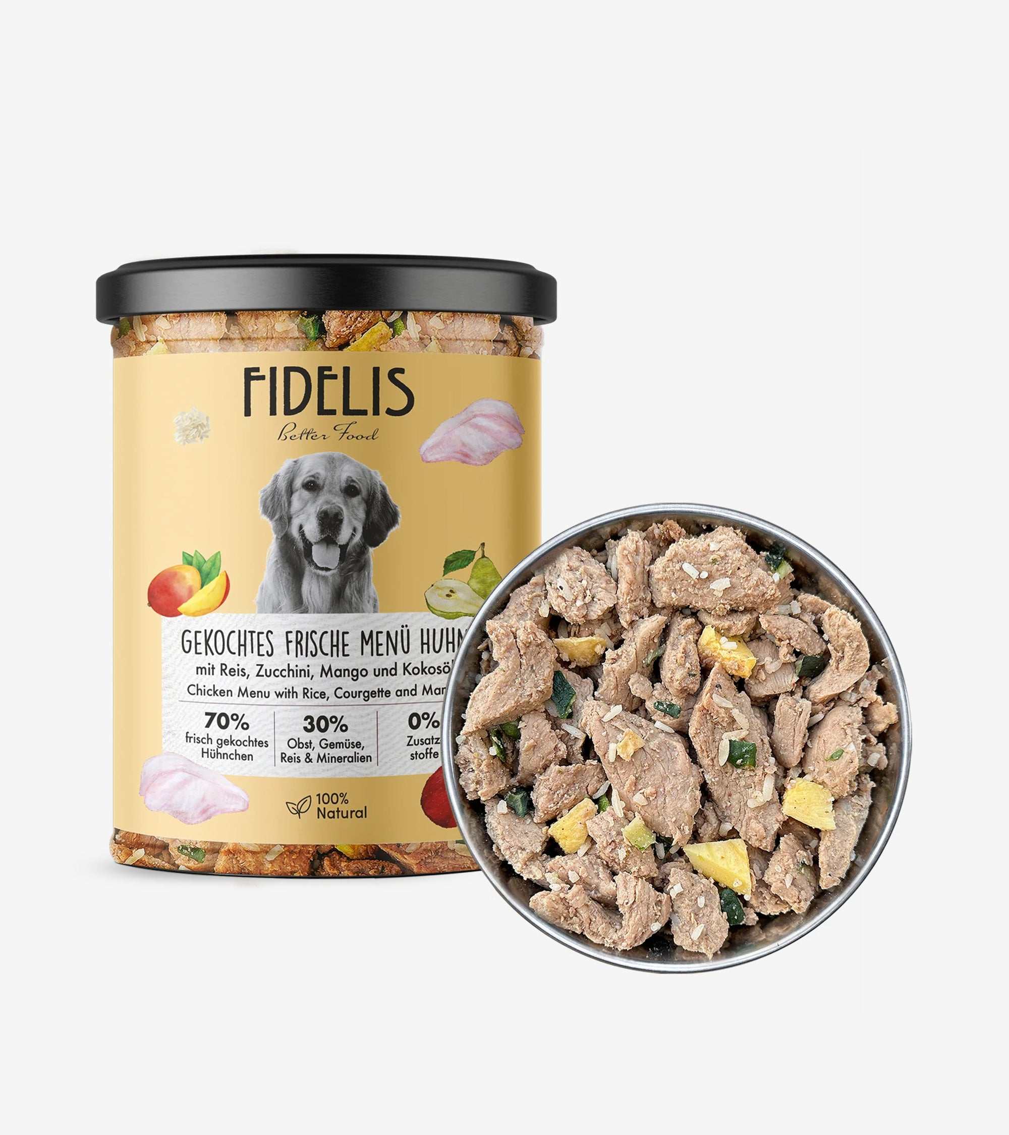 Freshly Cooked Meals: Dog Menu with Chicken, Rice & Mango