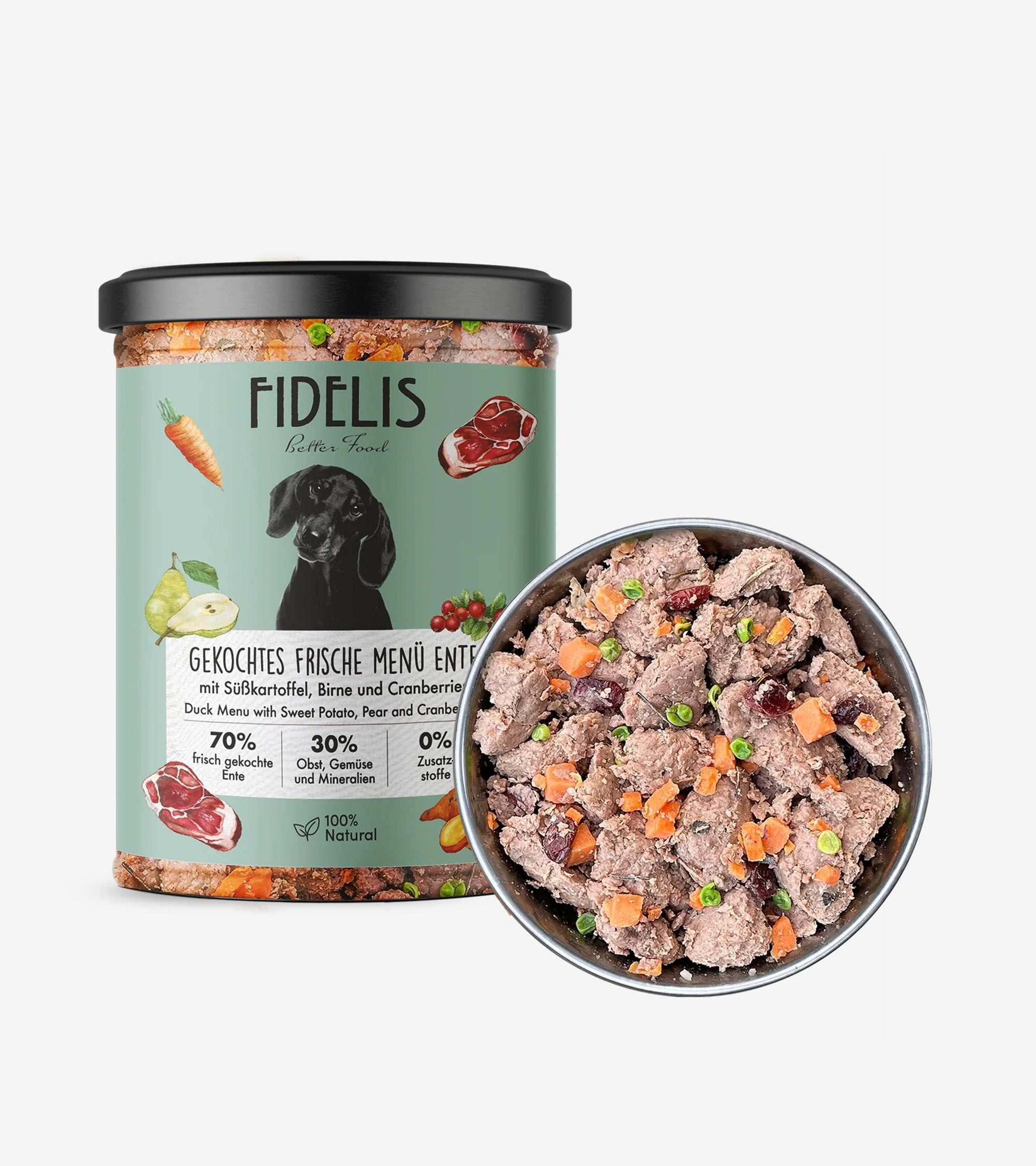 Freshly Cooked Meals - Dog Menu with Duck & Veggies in Jar
