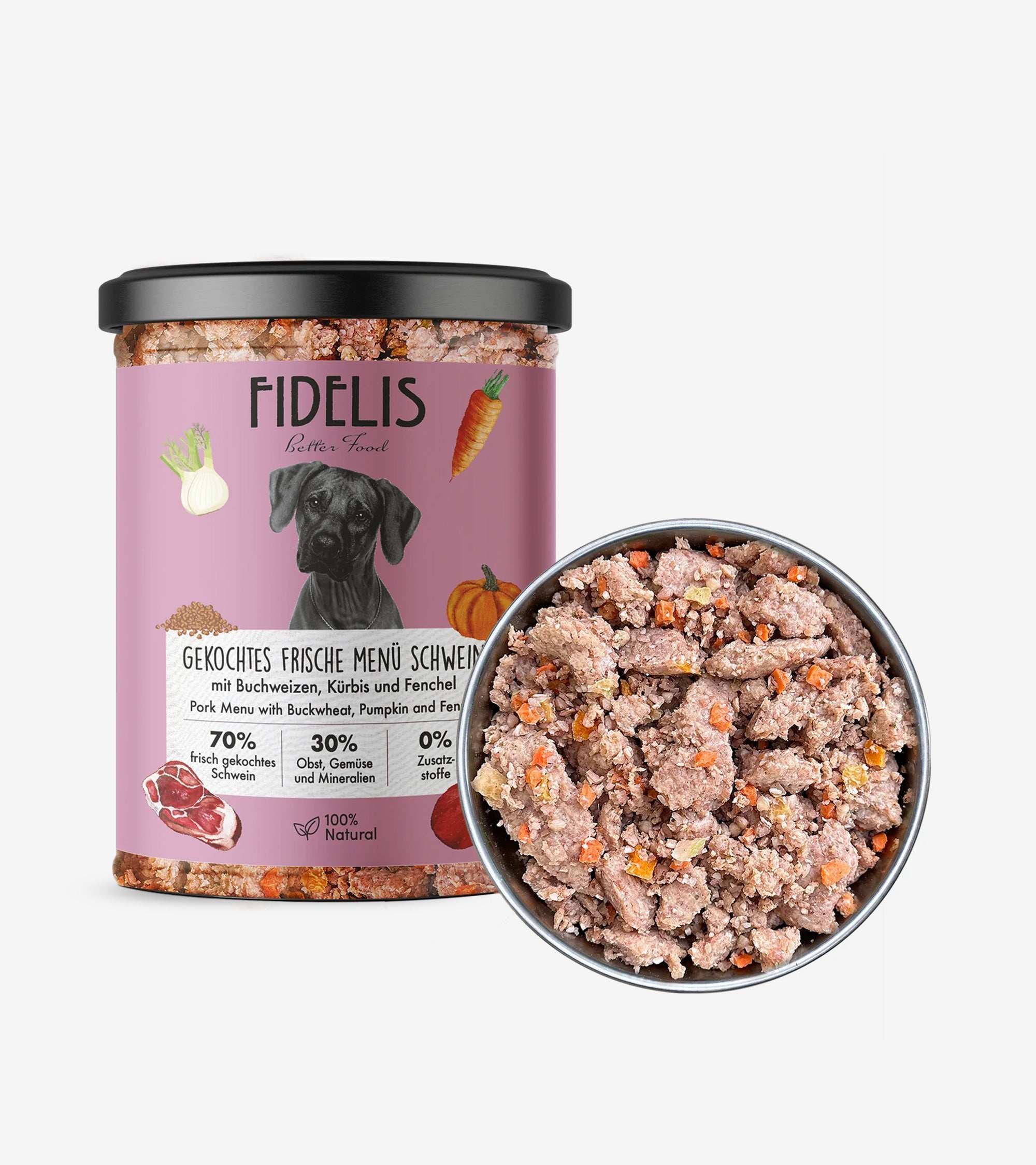 Freshly Cooked Meals for Dogs: Pork, Buckwheat & Pumpkin in Glass Jar