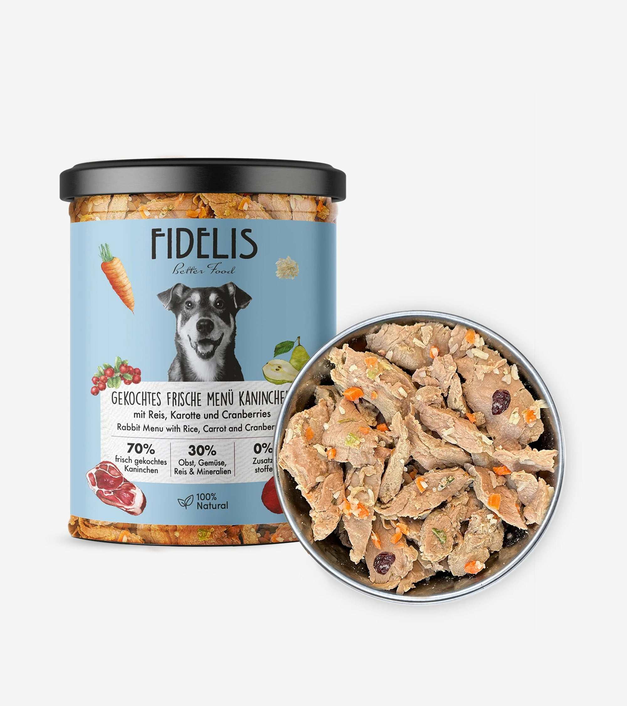 Freshly Cooked Meals Dog Menu with Rabbit Veggies in Jar Human Pets