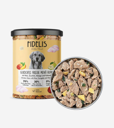 Freshly Cooked Meals: Dog Menu with Chicken, Rice & Mango