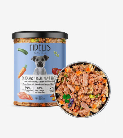 Freshly Cooked Meals - Dog Menu with Salmon & Veggies in Jar