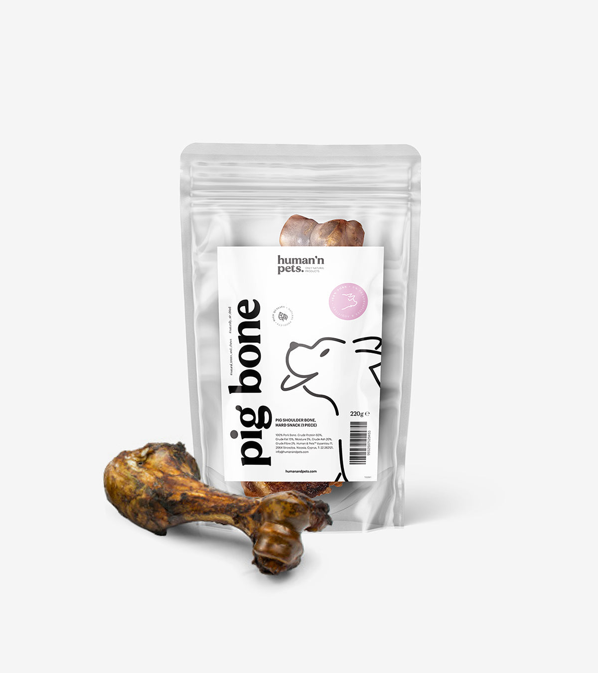 Pig Shoulder Bone - Natural Air-Dried Dog Chew for Heavy Chewers