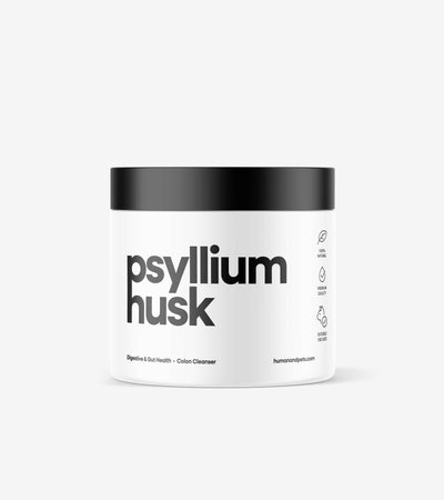 Psyllium husk fiber supplement promoting pet digestive health and regular bowel movements